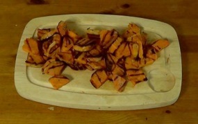 grilled sweet potato, sliced into chunks