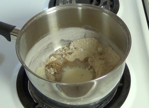 Adding 1/4 cup soy milk to pot