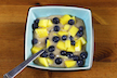 Six-Ingredient Vegan Butterscotch Pudding with Mango and Blueberry