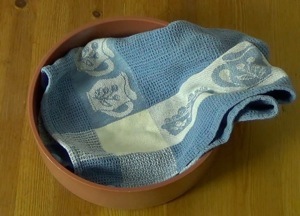 tortilla warmer with towel in the bottom