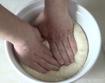 punching down the dough