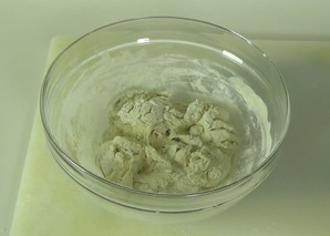 shaggy ball of dough in a bowl