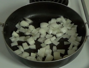 stirfrying the onion