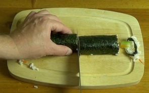 slicing the sushi