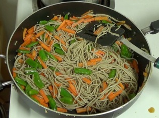 noodles mixed in with the veggies