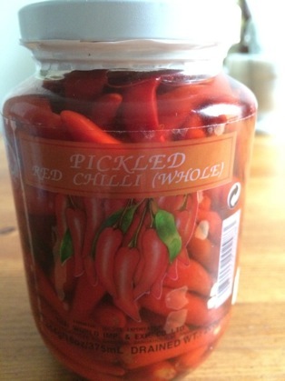 pickled red hot peppers