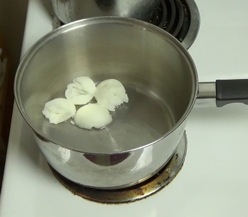 coconut oil in saucepan
