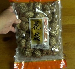 Package of dried shiitake mushrooms