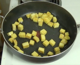 frying tofu